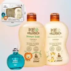 KIT BANHO DO BEBE: Shampoo + Condicionador + Colônia Suave Orgânica - 430 ml