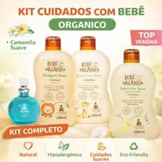 Kit Bebê Orgânico Shampoo Condicionador Sabonete Líquido Colônia Camomila Suave Higiene Bebê Completo