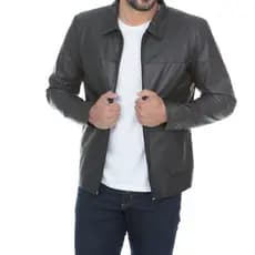 Jaqueta De Couro Legítimo Masculina .