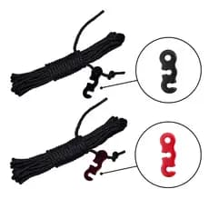 Kit 4 Cordas Para Barraca Com Tensionador Esticador Tipo S Em Alumínio Para Camping, Barraca e Tenda