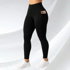 Calça Legging Fitness Com Um Bolso Lateral Cintura Alta Grossa Feminina