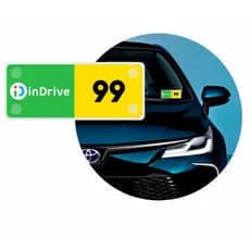 Plaqueta de Identificação Para Motorista de Aplicativo InDrive Uber 99 Com Ventosa 14x5,5cm