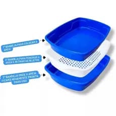 Bandeja Higiênica Caixa De Areia Para Gatos Com Peneira Furba Cat Clean