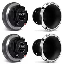 2 Combo Driver 370fe Qvs Paredao + Corneta Qvs 1450 Branco Preto Som Automotivo Paredao BOB
