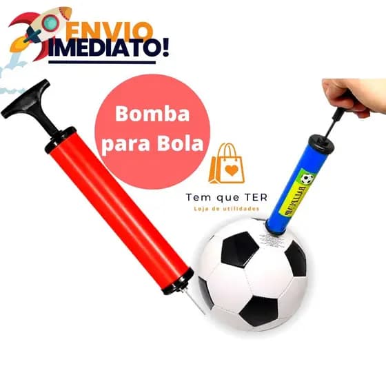 Bomba para Encher Inflar Bolas de Futebol Futsal Futevôlei Volei Basquete 30cm
