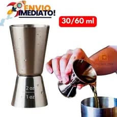Dosador Duplo Para Bebidas e Drinks Aço Inox 30ml E 60ml para Bar e Restaurante e para Barman e bartender