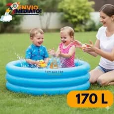 Piscina Inflável Infantil 170 Litros Resistente Para Bebê e Crianças Verão Banho Azul