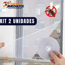 Tela Mosquiteiro Anti Inseto 2 Unidades Para Janela Mosqueteira Tela Para Mosquito Pernilongo 130 X 150cm