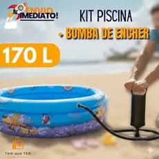 Piscina Infantil Inflável Menino 170 Litros + Bomba De Encher
