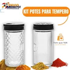 Kit Potes De Temperos Condimentos De Vidro