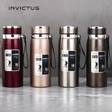 Garrafa 800ml/1000ml Inox Térmica Com Infusor Prata Dourada De Água Café Parede Dupla Com Alça
