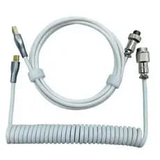 Cabo Coiled Brilhante para Teclado Mecânico USB Tipo C Enrolado