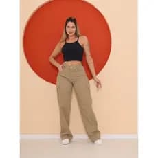 Wide Leg Cargo caqui