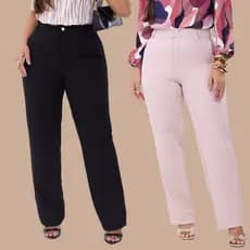 Calça Flare Reta Social Feminina Elegante
