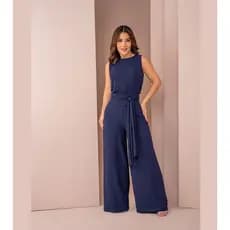 Conjunto Feminino Elegante Calça Pantalona e Blusa Regata