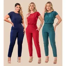 Conjunto Social Feminino Cintura Alta Elegante  Trabalho Calça e Blusa