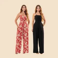 Macacão Pantalona Feminino Alça Ajustável