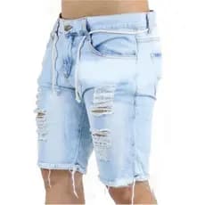 Bermuda Jeans Rasgada Masculino Clara Slim Premium Com Lycra Promoção Produto Premium Exclusivo 2024