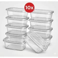 Kit 10 Marmitas Fitness 500ml Potes Dieta Fitness | Reutilizável, Vai ao Micro-ondas Geladeira