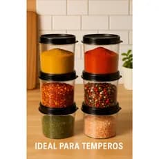 KIT 10  Porta Temperos Herméticos Pote Transparente Empilháveis Miçanga Porta Treco Lote Combo