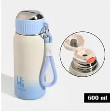 Garrafa Térmica 600ml Inox Com Alça Tampa Trava Copo Térmico Portátil Água Café Viagem