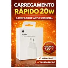 Carregador 20W Tipo-C PD Rápido Original Compatível iPhone 11 12 13 14 15 Pro Max USB-C Turbo