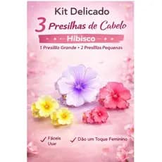 KIT PRESILHAS DE CABELO FLOR HIBISCO 🌸