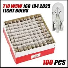 100 Lâmpadas T10 Luz de Placa Freio Painel Lanterna Porta Luvas Etc... W5W  Halógena 12V 5W 3200K