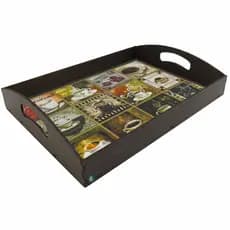 Bandeja Decorativa Coffee MDF Grande 30x25 Lateral Amadeirada Para Cantinho do Café