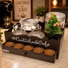 Bandeja Organizadora De Capsulas Com Aplique Cantinho Do Café 3 Corações Dolce Gusto Nespresso