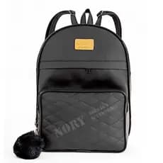 Bolsa Mochilinha feminina de Couro Sintetico Bolsas femininas de moda + POMPOM