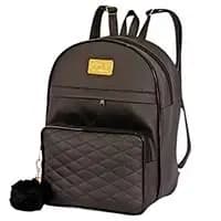 Bolsa Mochila feminina de Couro Sintetico Bolsas femininas de moda MODA FASHION COM POMPOM