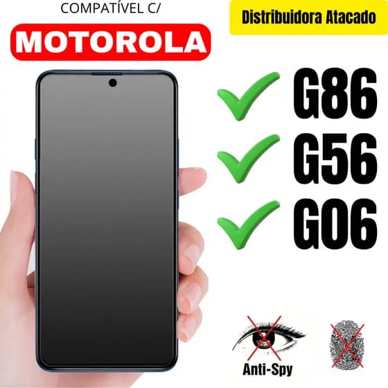 Película Cerâmica Privacidade Fosca P/ Motorola G86 / G56 / G06 AntiSpy - Envio Rápido