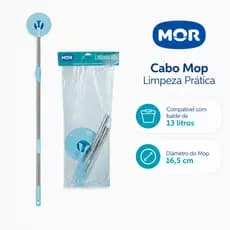 Cabo Mop Mor Limpeza Prática Original Aço Inox Com Base