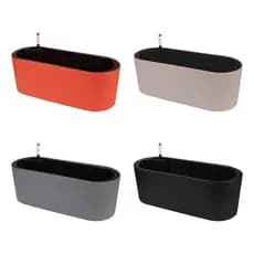 Vaso Jardineira Mor 42cm Autoirrigável Floreira Retangular Anti-Dengue Plantas Horta