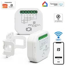Módulo Interruptor Inteligente Tuya WiFi Relé 1 ou 2 Canais 16A Alexa Google Panda Plus Bivolt