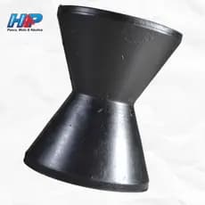 ROLDANA / ROLETE CARRETA NÁUTICA (APOIO BARCO) BORRACHA 10 CM PRETA