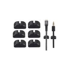 Organizador De Cabos Para Mesa Kit 6 Fixador Autoadesivo Preto