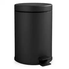 Lixeira Preta Fosco Inox 5L com Pedal e Cesto Removível Crie Construa