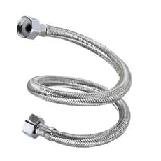 Engate Flexível Inox Trançado 60cm Cromado Niple Preso