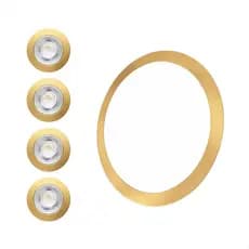 Kit Luminária Dourada de Embutir 18W + 4 Spots 5W 6500K