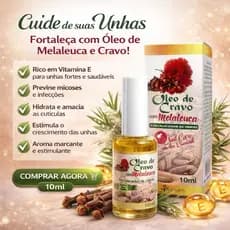 Fortalecedor de Unhas Óleo de Cravo com Melaleuca 10ml Esmalte Sem Formol 100% Natural