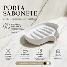 Porta Sabonete com Drenagem Inteligente Saboneteira para Pia e Banheiro Design Moderno e Elegante