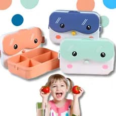 Lancheira Pote Marmita Infantil Divisórias Bento Box 900 Ml Talher e Hashi Microondas Escolar Infantil