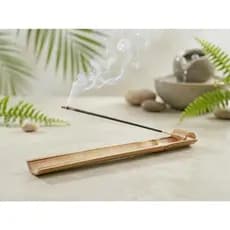 Incensario De Bambu Canaleta 100% Natural Com 7 Incensos Vareta Indianos Importados Incenso Vareta