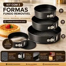 Forma de Bolo Redonda Fundo Removível Forma de Bolo Antiaderente Kit Assadeira Antiaderente