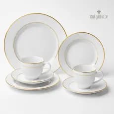 aparelho de jantar 42 peças Jogo de Jantar Porcelana Pratos de Porcelana para Jantar Majesty Silver
