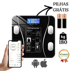 balança bioimpedância com Aplicativo balança digital corporal 180Kg balança corporal Medidora