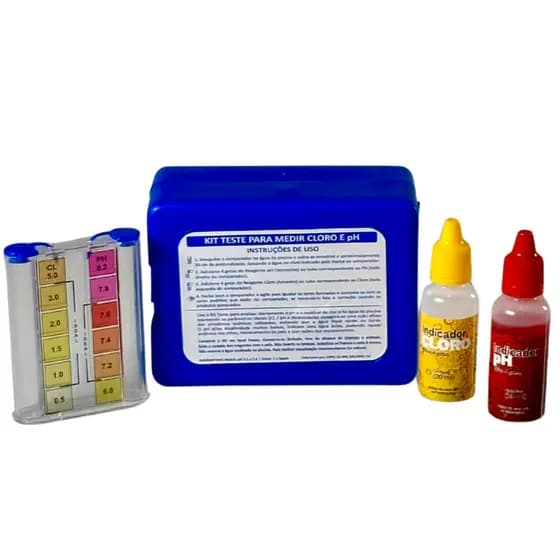 Medidor Ph Cloro Teste Analise Agua de Piscina Kit Estojo Com Reagente Teste Piscina Acidez e cloro