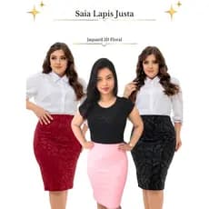 Saia Lápis Preta Justa Moda Evangélica